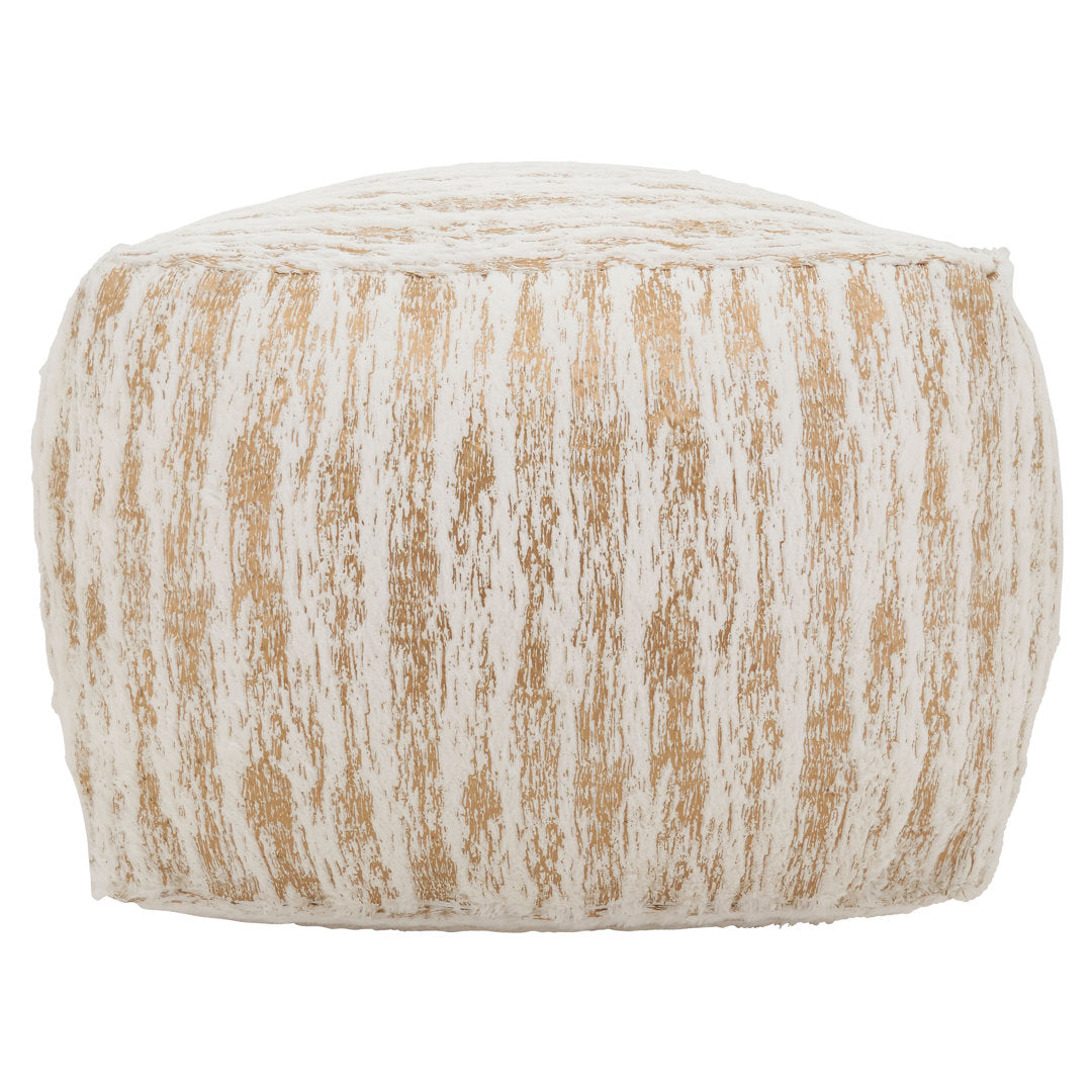 Wightman 20'' Square Abstract Pouf Ottoman Foundry Select Fabric: Gold