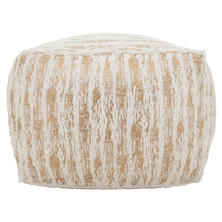 Wightman 20'' Square Abstract Pouf Ottoman Foundry Select Fabric: Gold