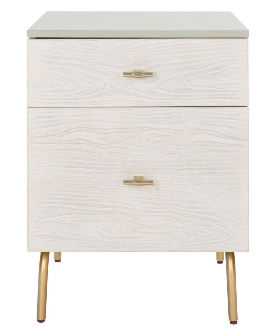 Linaris 2 - Drawer Nightstand Ivy Bronx Color: Gray/White Washed