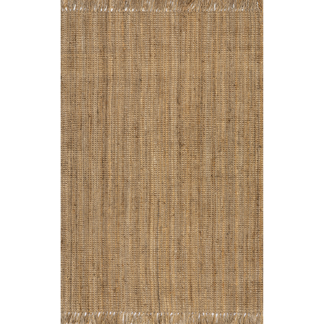Isalena Handmade Flatweave Farmhouse Jute Area Rug in Natural Gracie Oaks Rug Size: Rectangle 7'6" x 9'6"