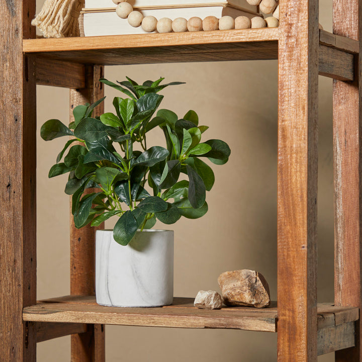 Faux Foliage Eucalyptus Indoor Outdoor Green Artificial Plant with Realistic Leaves and Marble Pot Novogratz