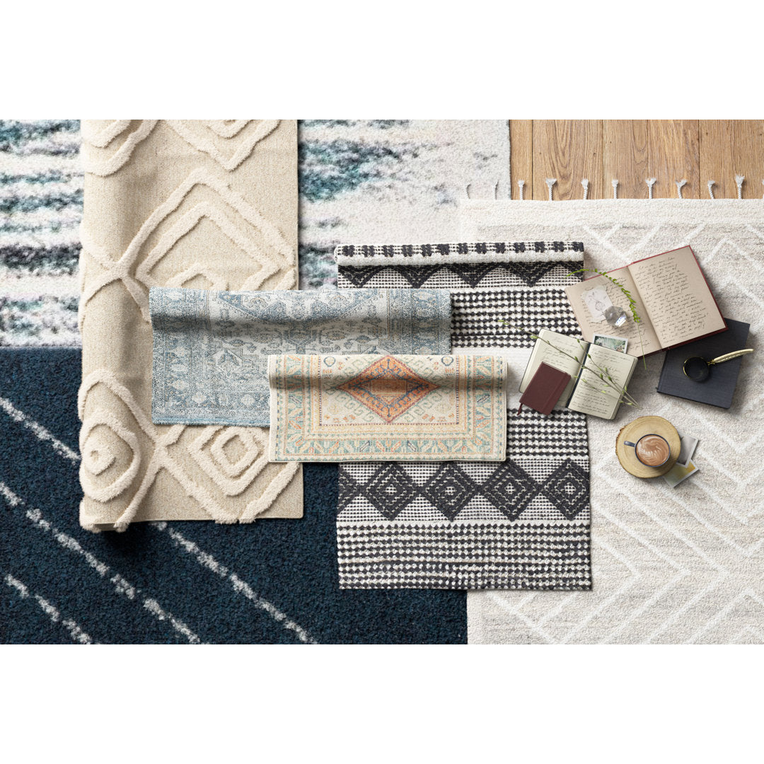 Adelia Geometric Hand Tufted Wool Beige Area Rug Steelside™ Rug Size: Rectangle 10' x 14'