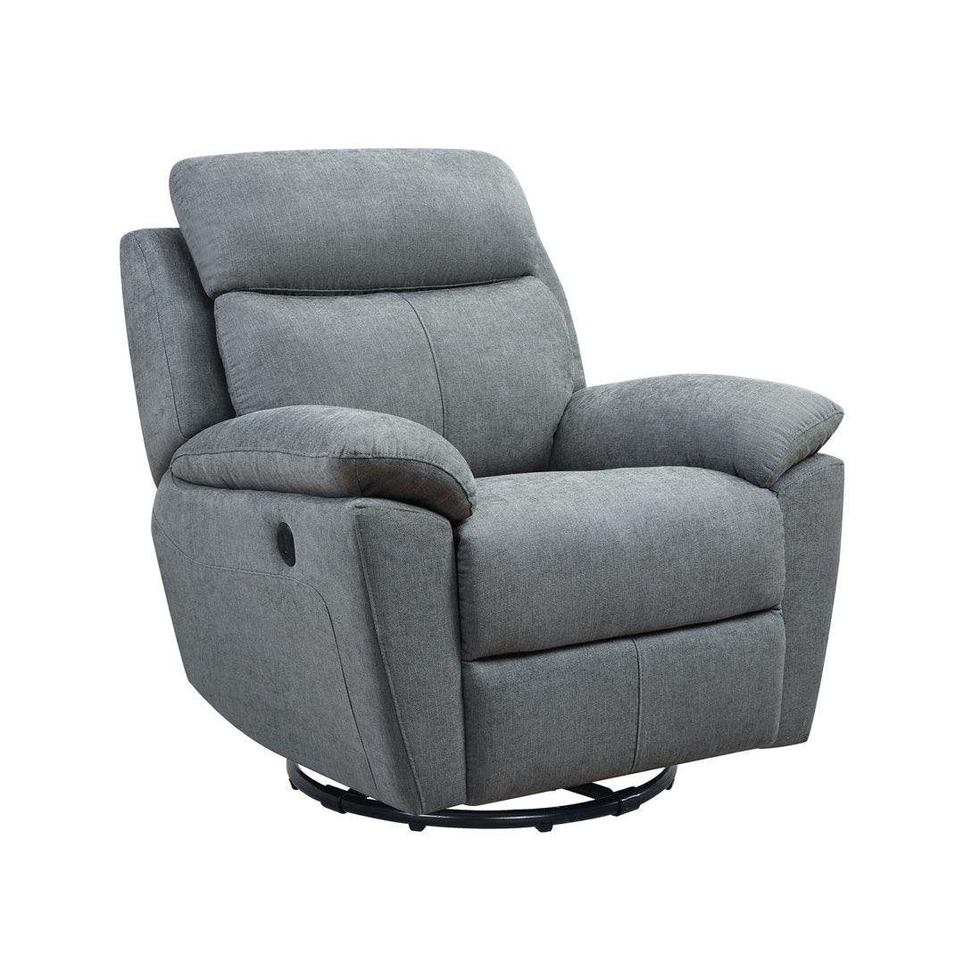 Kappa 35.43" Wide Power Swivel Standard Recliner Red Barrel Studio® Body Fabric: Green Gray Polyester Blend