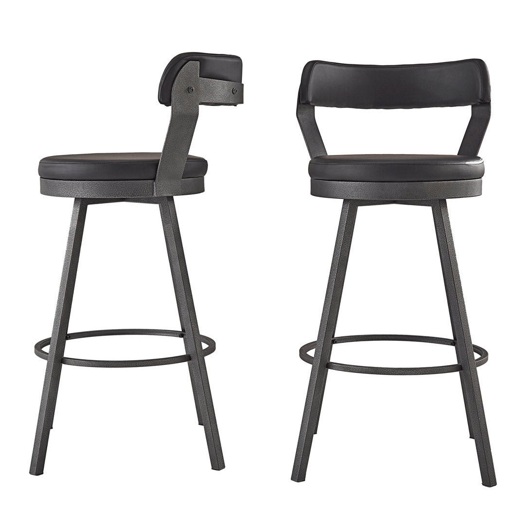 Berrin Bar & Counter Stool (Set of 2) Trent Austin Design® Upholstery: Black, Seat Height: Bar Stool (30.3" Seat Height)