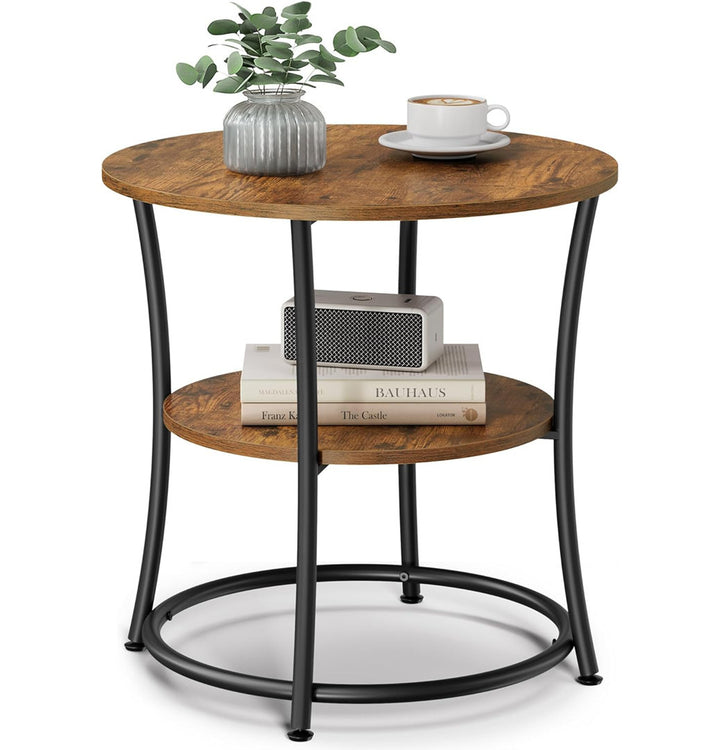 Rolande End Table with Storage Millwood Pines Table Top Color: Rustic Brown