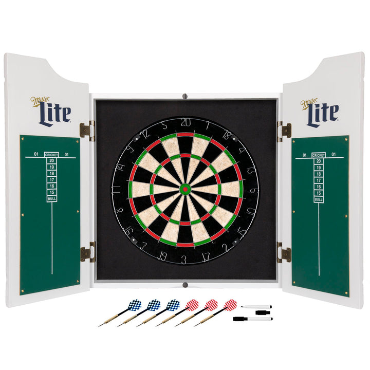 Miller Lite Retro Dart Board Cabinet Set Miller Coors