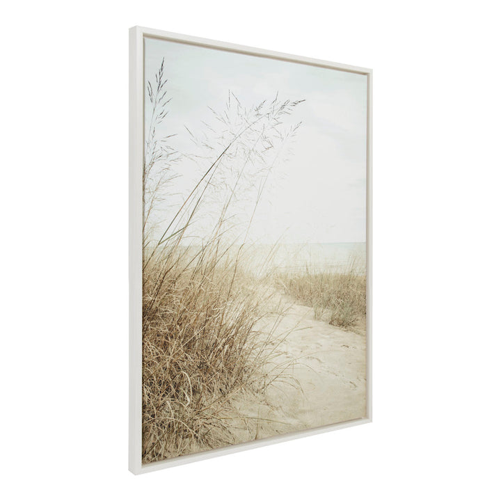 Dovecove Sylvie Beach Grasses Framed Canvas By Emiko And Mark Franzen Of F2images 23X33 White Dovecove Size: 28" x 38" Format: White