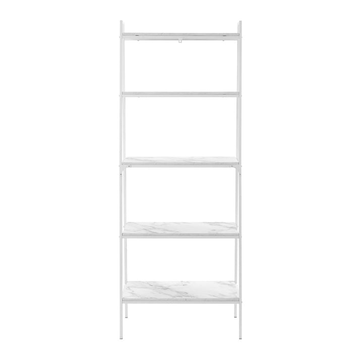 Little Italy 72" H x 28" W Metal Ladder Bookcase Trent Austin Design® Color: Calacatta Marble