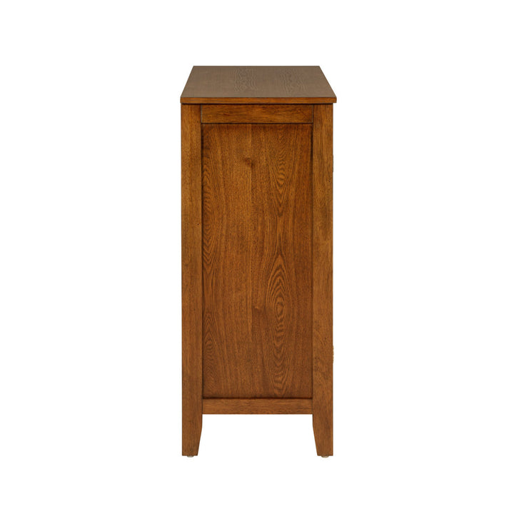 Fiama 38" Three Shelf Accent Cabinet with Two Glass Doors Red Barrel Studio® Color: Brown