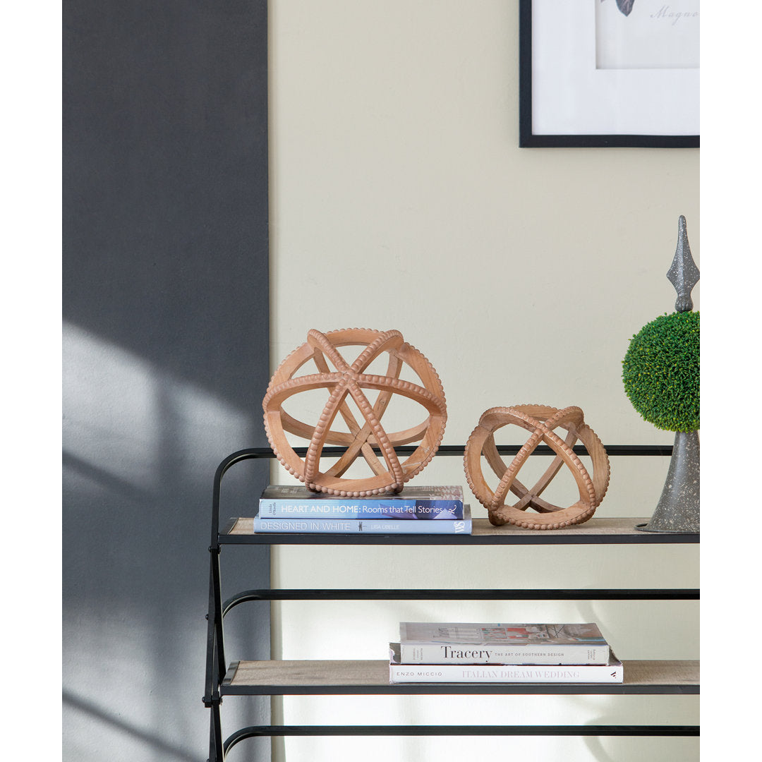 Delaney Decorative Ball Table Accent with Bead Trim Joss & Main Size: 8.7" H x 8.7" W x 8.7" D