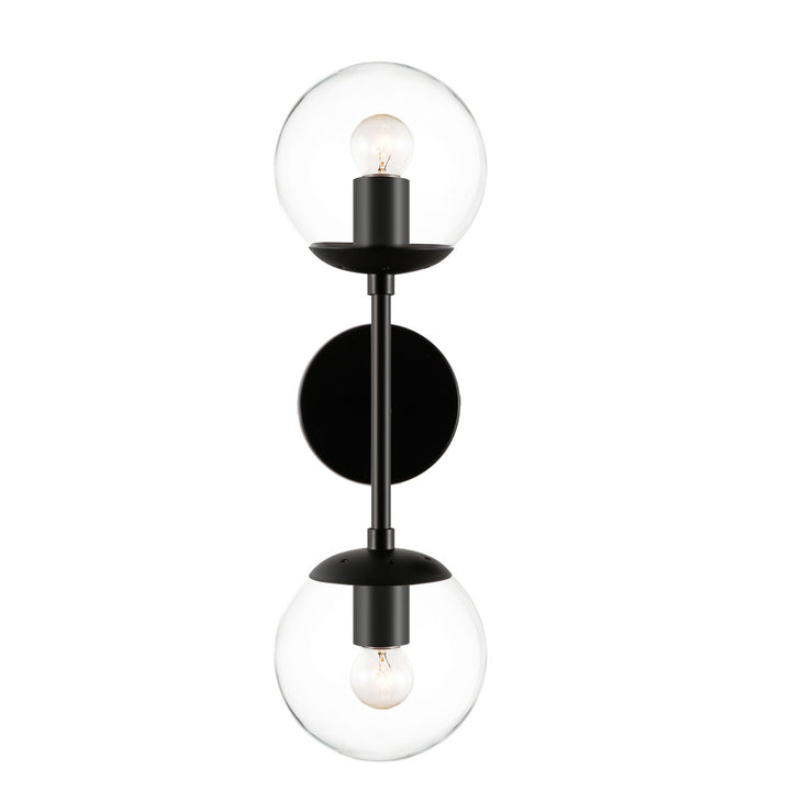 Cournoyer 2-Light Dimmable Wallchiere George Oliver Shade Color: Clear Finish: Black