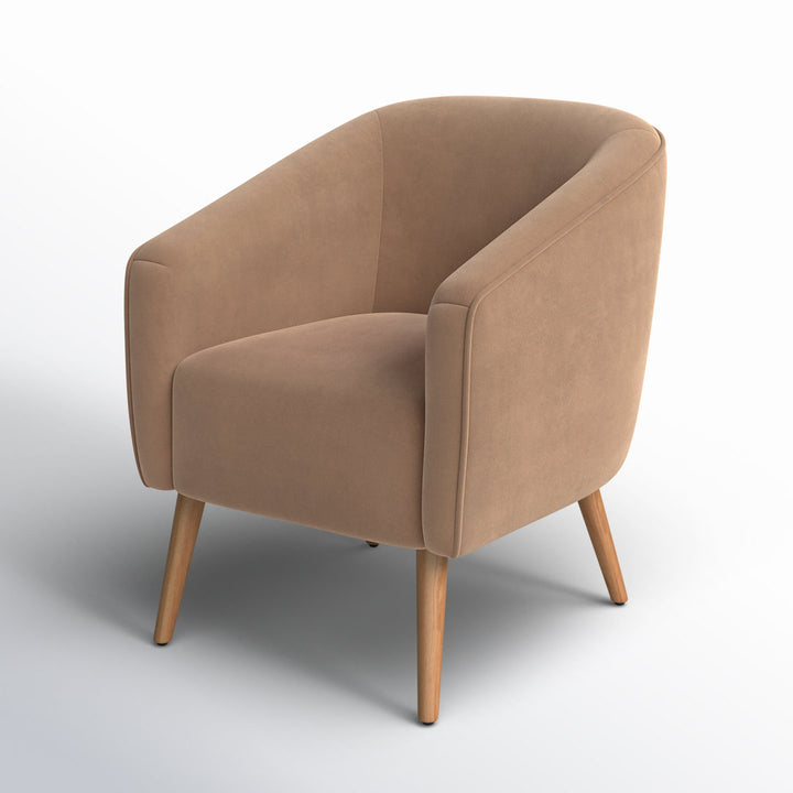 Marzi Barrel Chair Joss & Main Fabric: Brown Velvet
