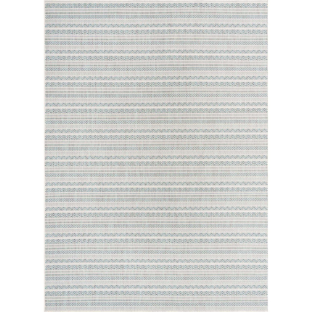 Hewitt Striped Teal Indoor / Outdoor Area Rug Steelside™ Rug Size: Rectangle 7'10" x 11'