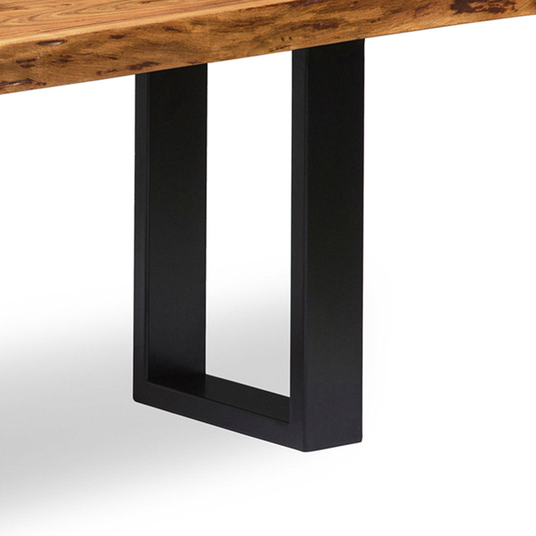 Ains Alpine Natural Live Edge Acacia 48 in. Wood Bench with Metal Straps, Modern Industrial Furniture for Hallway Entryway Living Room Foyer Entry Tree Organizer Shelf Stand Home Decor Union Rustic
