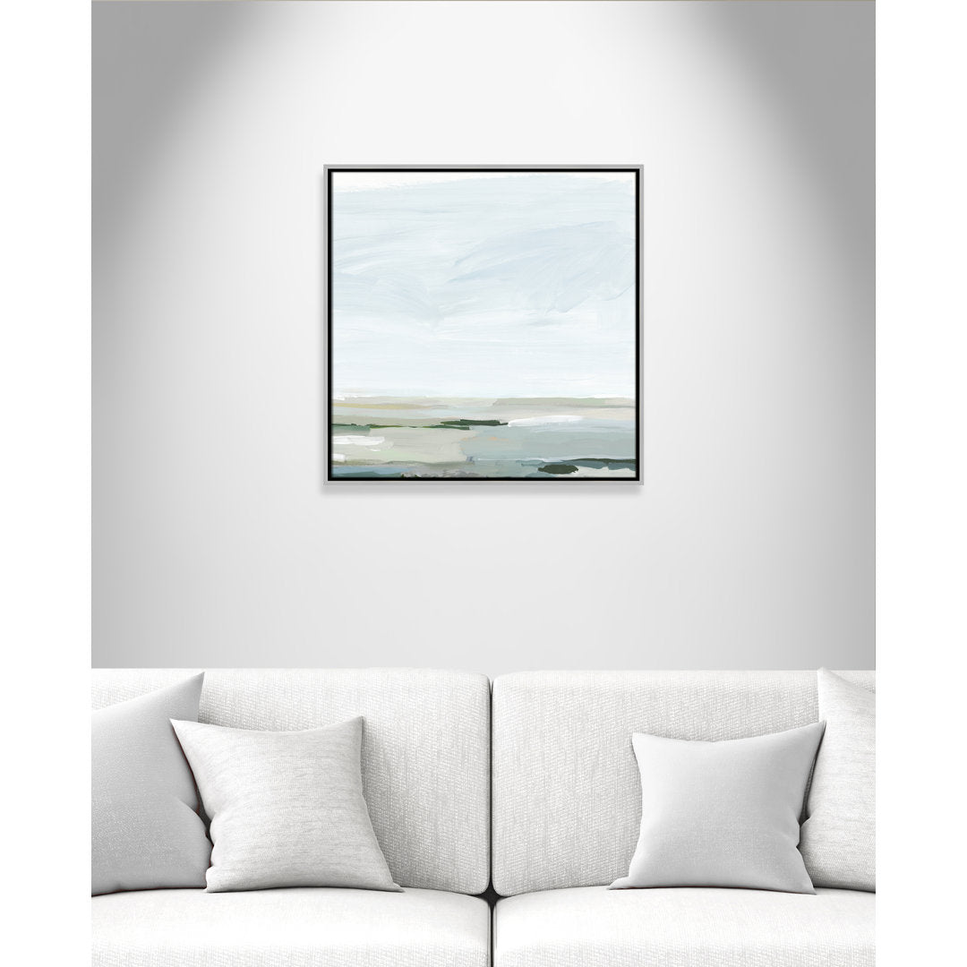Pure Stillness - Floater Frame Painting Print on Canvas Joss & Main Size: 25.5" H x 25.5" W x 2" D Format: Silver