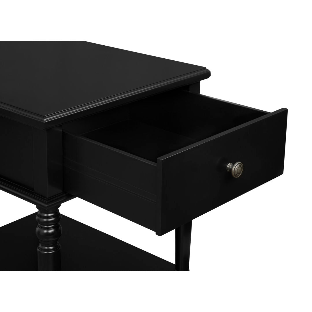 Birkley End Table with Storage Drawer Sand & Stable™ Color: Black