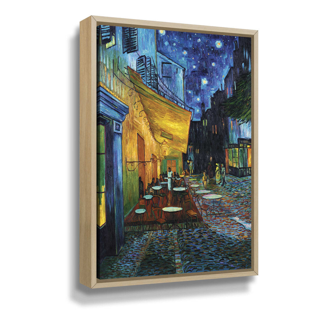 Cafe Terrace at Night by Vincent Van Gogh - Print on Canvas Vault W Artwork Size: 10" H x 8" W Format: White Oak Framed