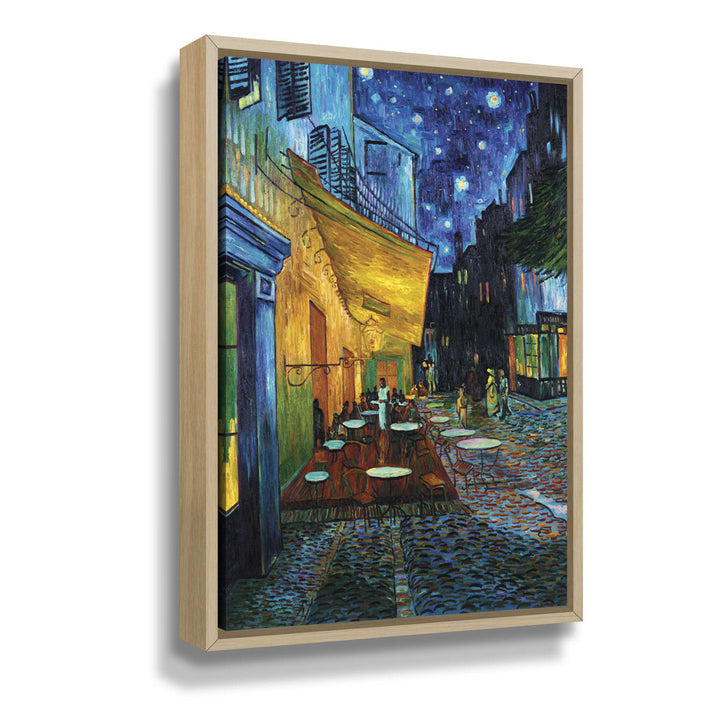 Cafe Terrace at Night by Vincent Van Gogh - Print on Canvas Vault W Artwork Size: 10" H x 8" W Format: White Oak Framed