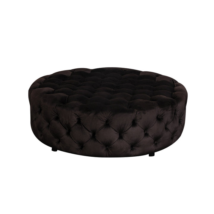 Armenio Round Ottoman - 17" H x 45" W x 45" D Lark Manor™ Fabric: Chocolate