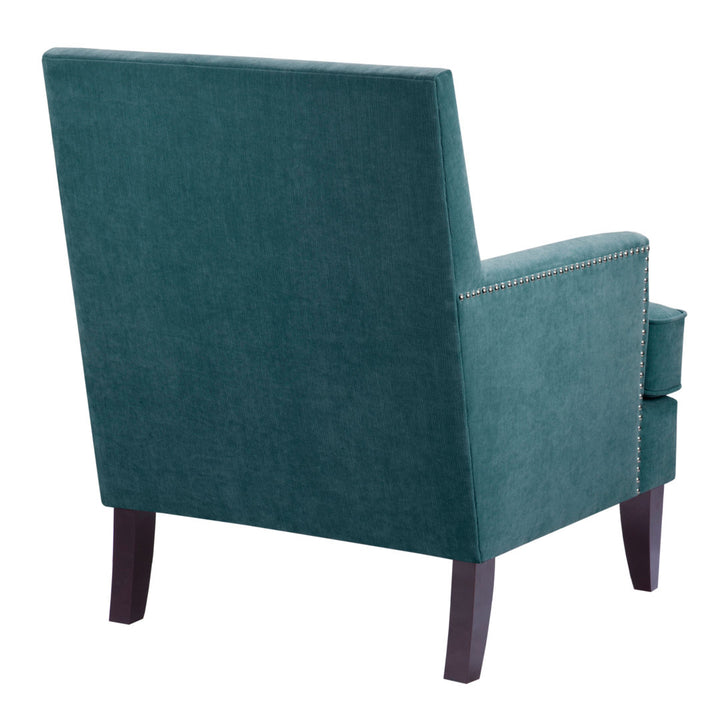 Colton Nailhead Club Chair Three Posts™ Upholstery Color: Teal Polyester