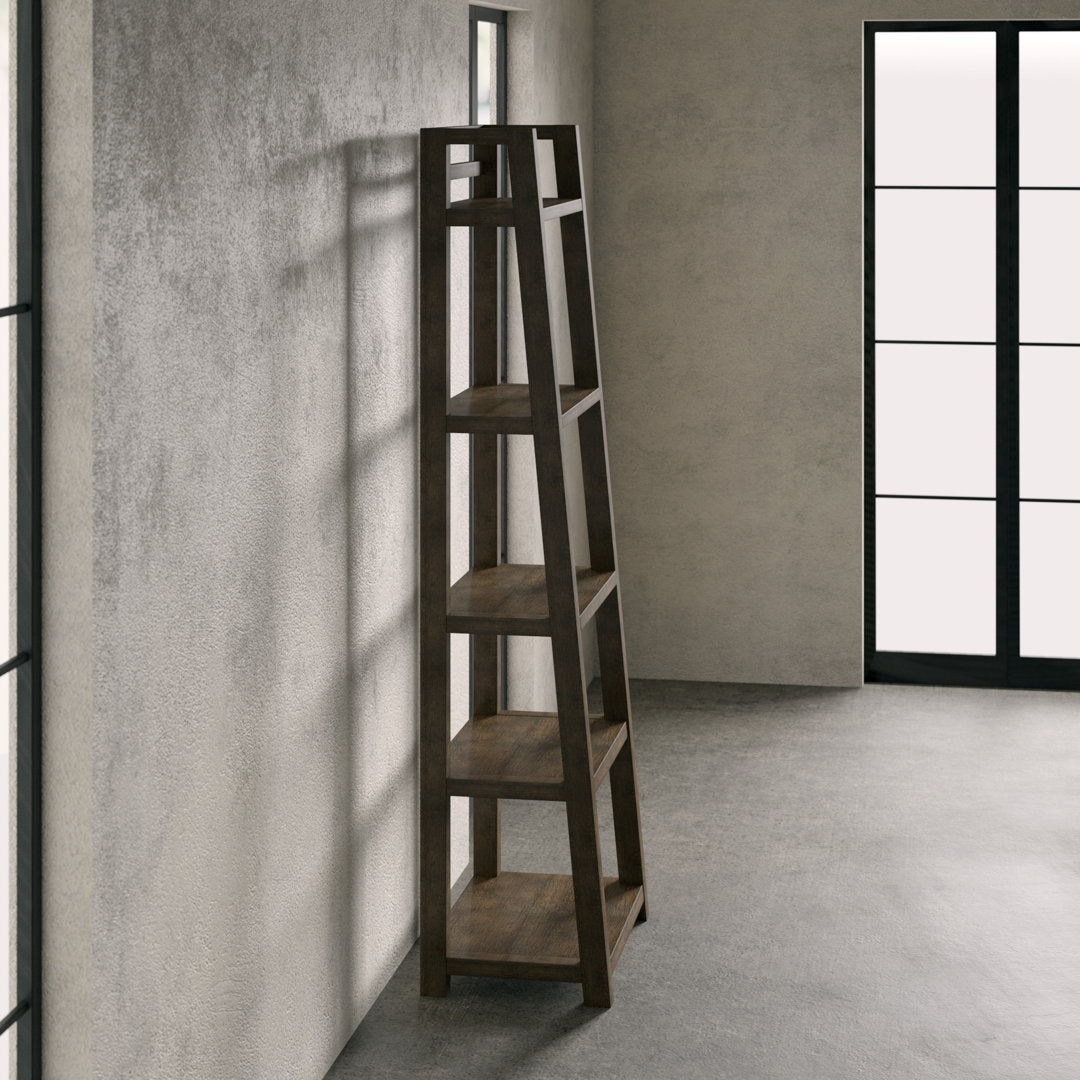 Bridgnorth 72" H x 24" W Solid Wood Ladder Bookcase Greyleigh™ Color: Brushed Acacia
