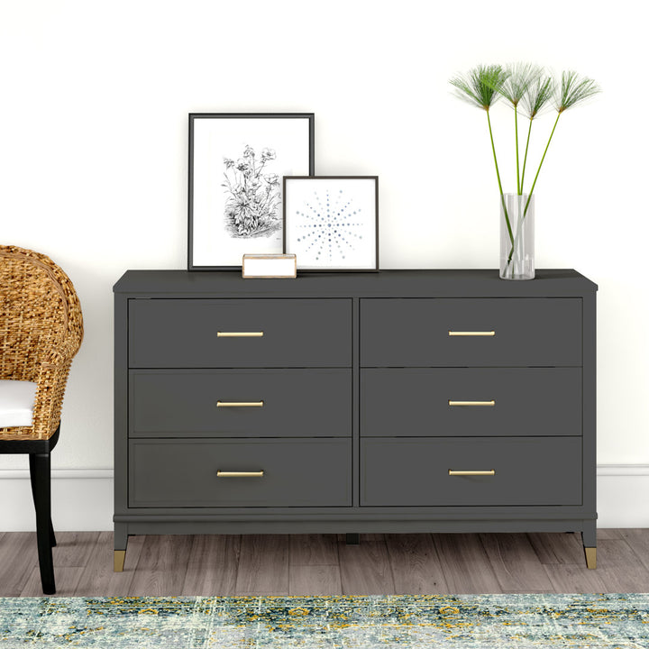 Westerleigh 6 Drawer 56.77" W Double Dresser CosmoLiving by Cosmopolitan Color: Graphite Gray