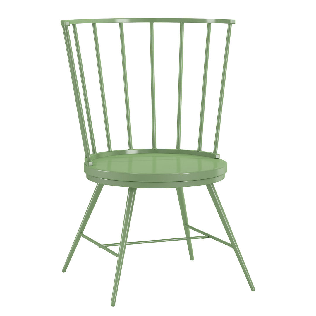Kennamer Metal Slat Back Side Chair (Set of 2) Laurel Foundry Modern Farmhouse® Color: Green Meadow