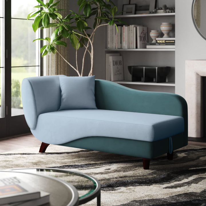 Gaven Armless Reclining Foam Chaise Lounge with Storage Mercury Row® Teen Upholstery Color: Dark Green/Light Green