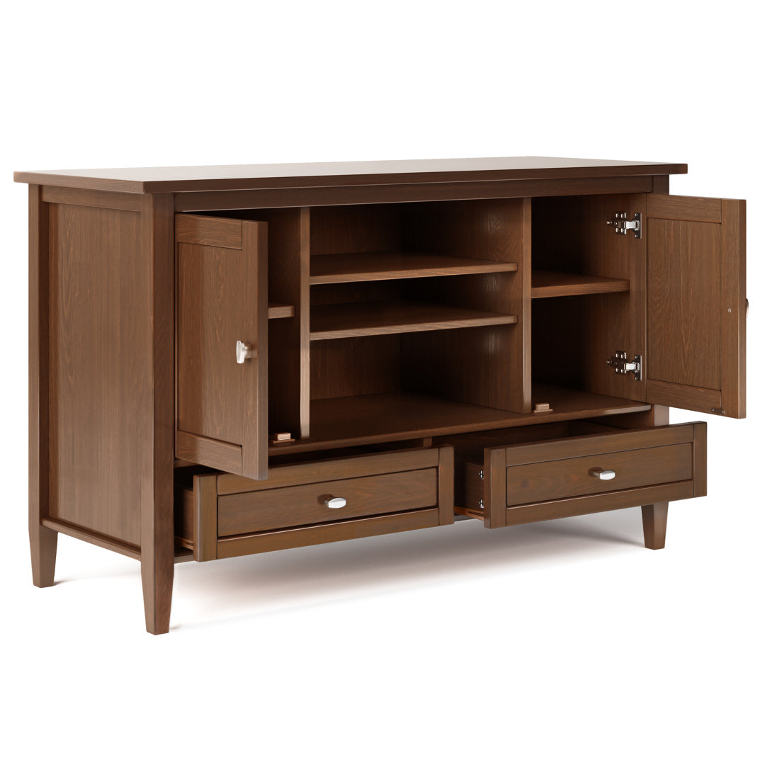 Warm Shaker SOLID WOOD TV Media Stand iFor TVs up to 50 inches Simpli Home Color: Russet Brown