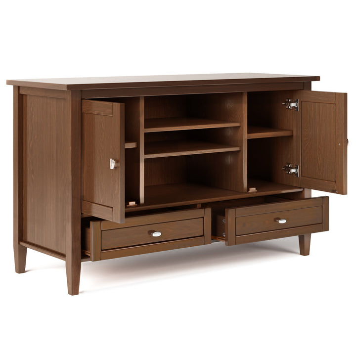 Warm Shaker SOLID WOOD TV Media Stand iFor TVs up to 50 inches Simpli Home Color: Russet Brown