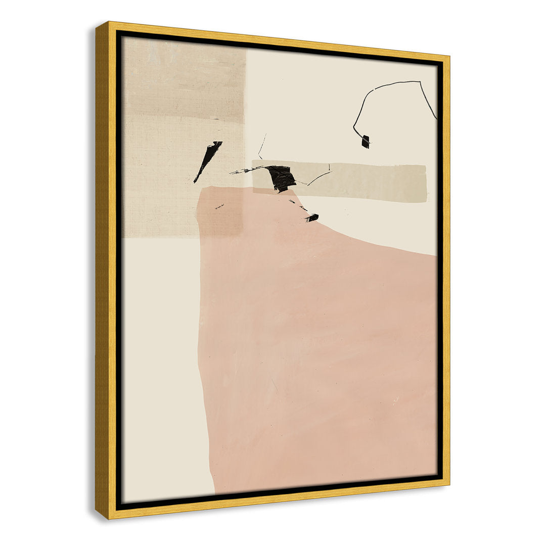Soft Tempo - Floater Frame Painting on Canvas Joss & Main Frame Color: Gold Framed Size: 21.5" H x 17.5" W