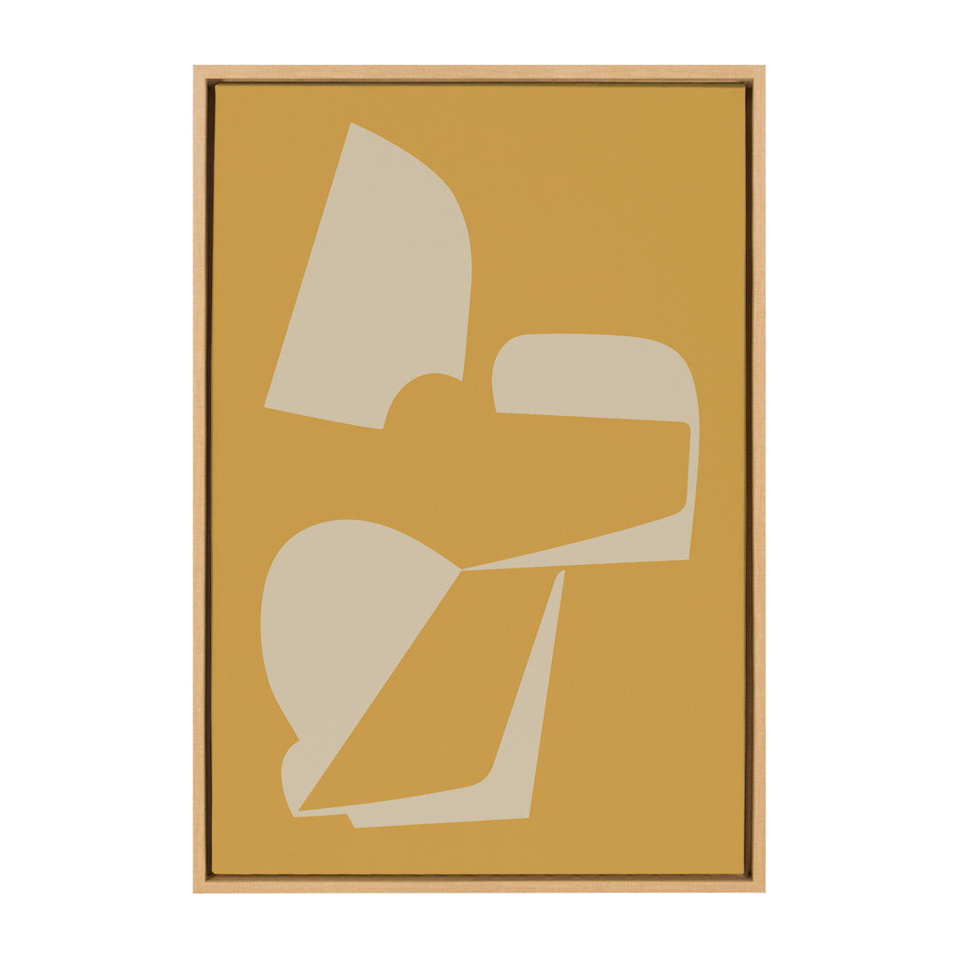 Red Barrel Studio® Sylvie Eye Catching Sleek Abstract 3 Yellow And Tan Framed Canvas By The Creative Bunch Studio Ivy Bronx