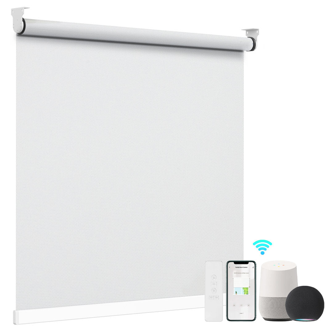 Smart Motorized Blackout White Roller Shade Symple Stuff Blind Size: 34" W x 72" L