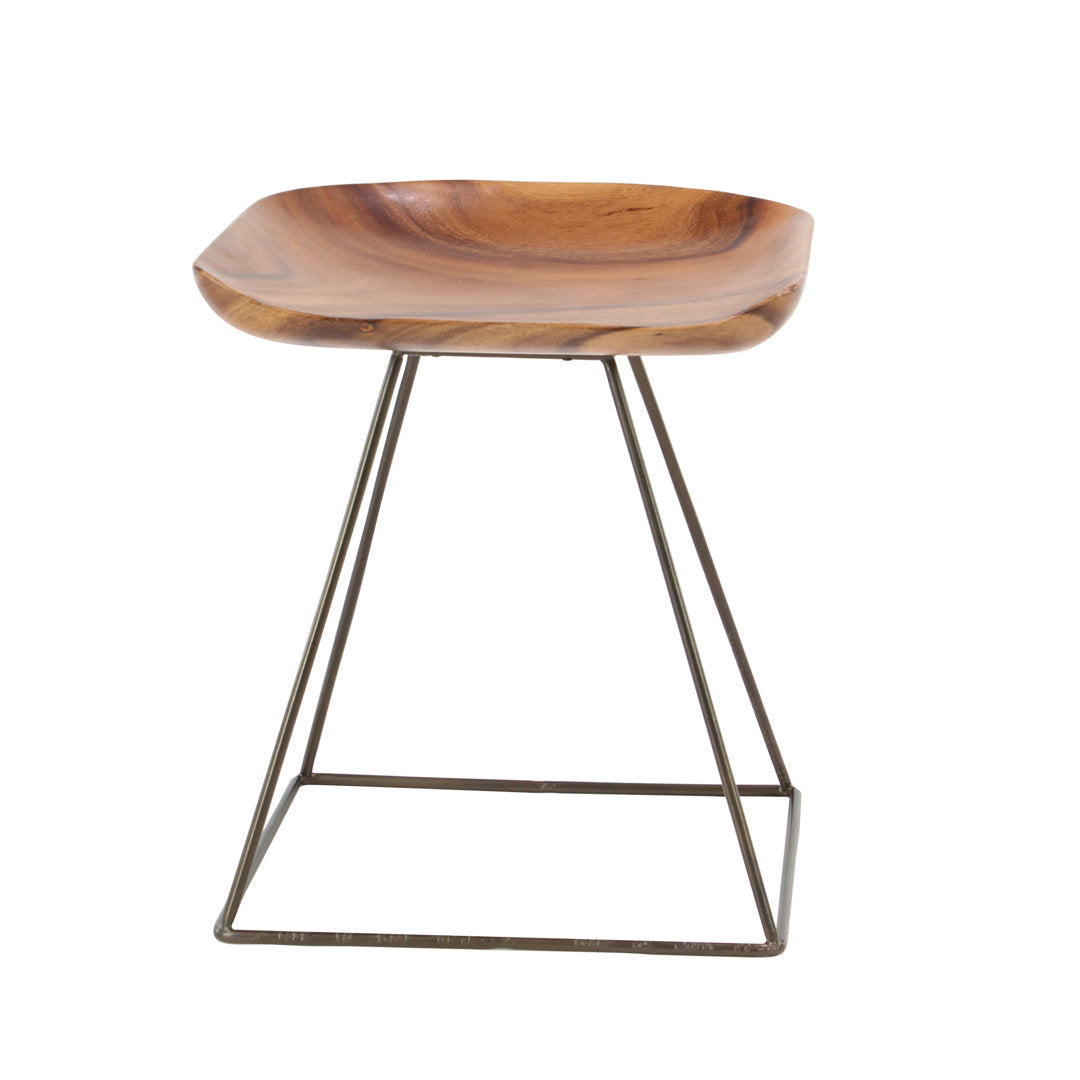 Monticello Rustic Square Seat Accent Stool Joss & Main