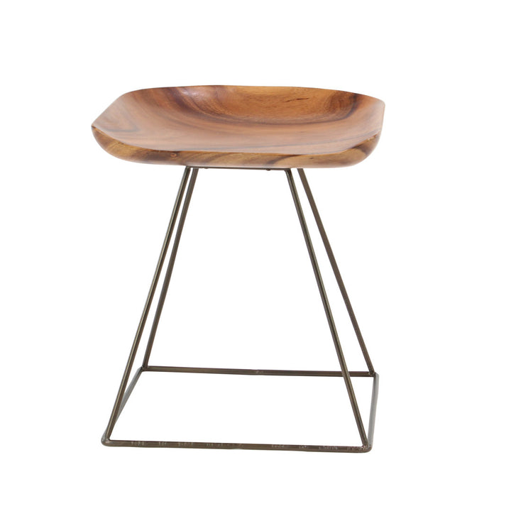 Monticello Rustic Square Seat Accent Stool Joss & Main