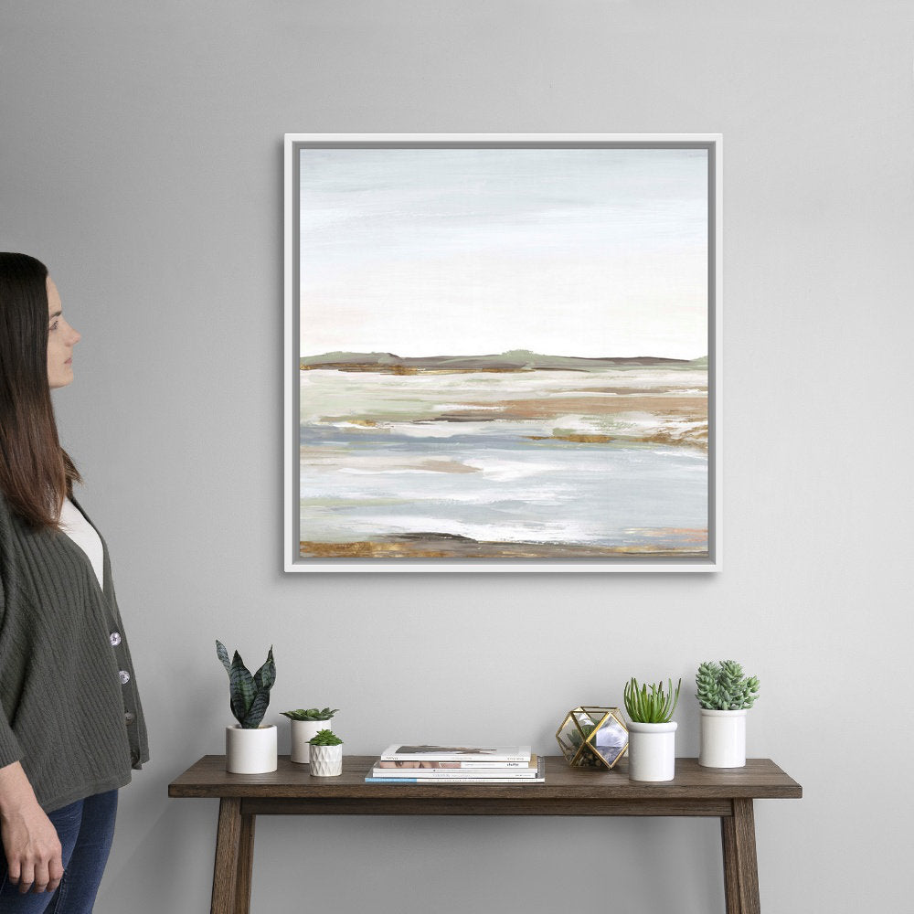 Vastness I by Eva Watts - Painting Print Wrought Studio™ Size: 32" H x 32" W x 1.75" D Format: White Framed Canvas