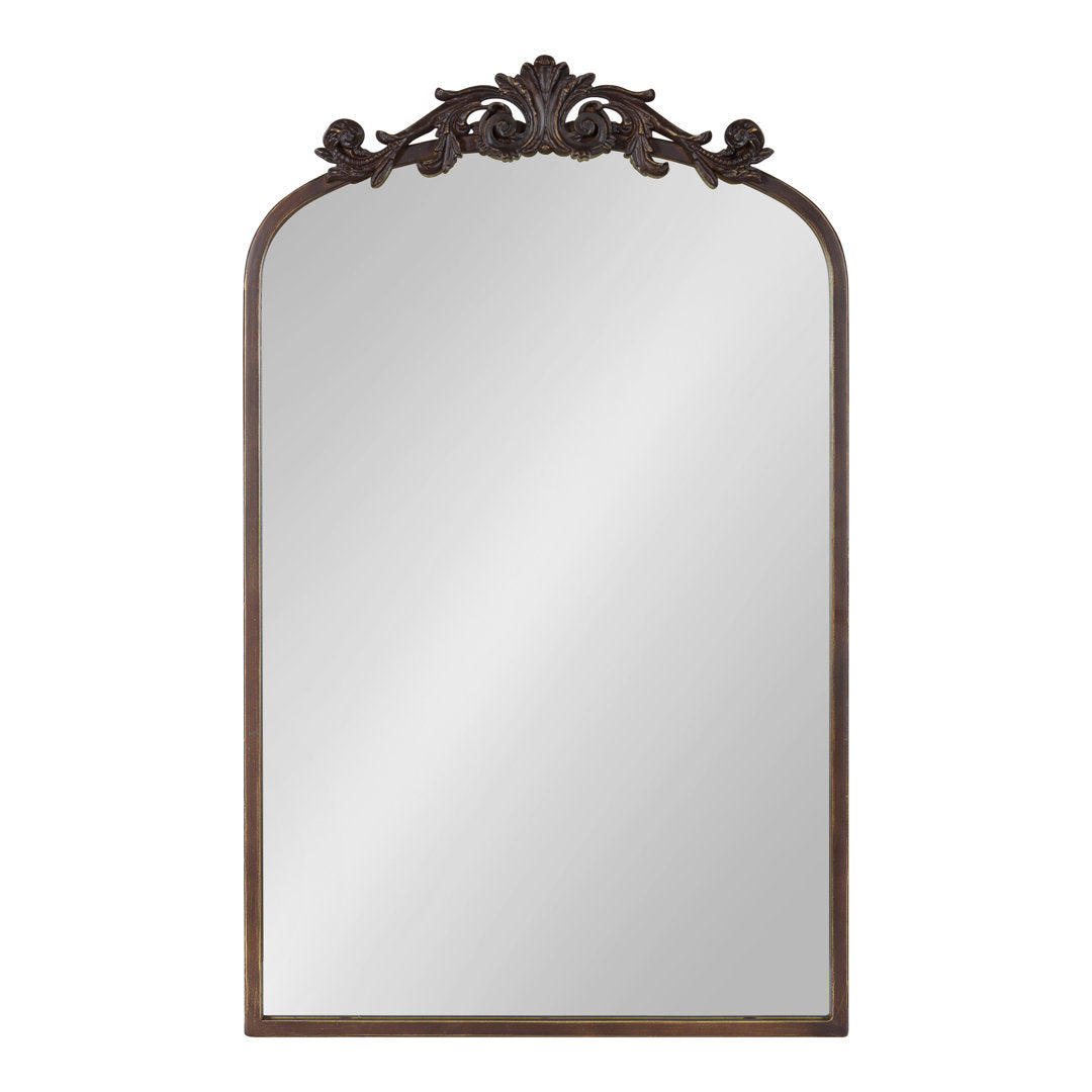 Anglo Arendahl Traditional Accent Mirror Fleur De Lis Living Size: 36" x 24" Finish: Bronze