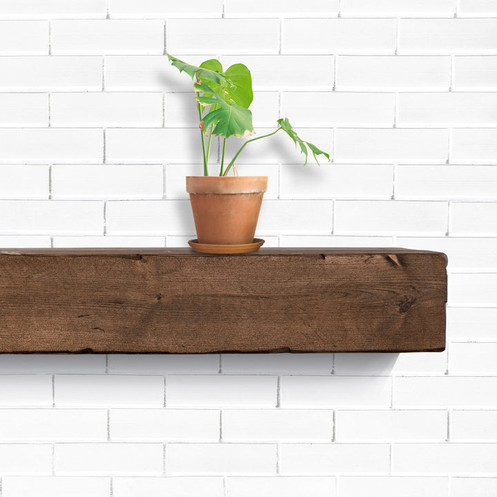 Melodye Rustic Fireplace Shelf Mantel Ebern Designs Shelf Length: 72 in., Finish: Provincial