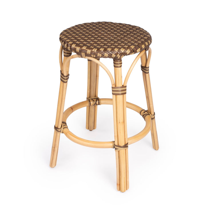 Alastair Bar & Counter Stool Birch Lane™ Color: Brown/Tan Dot/Natural Rattan Frame Seat Height: Counter Stool (24" Seat Height)
