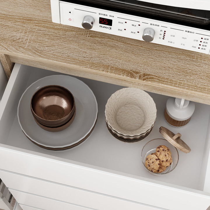 Dorilal 74.8" Kitchen Pantry Tucker Murphy Pet™ Finish: Oak/White