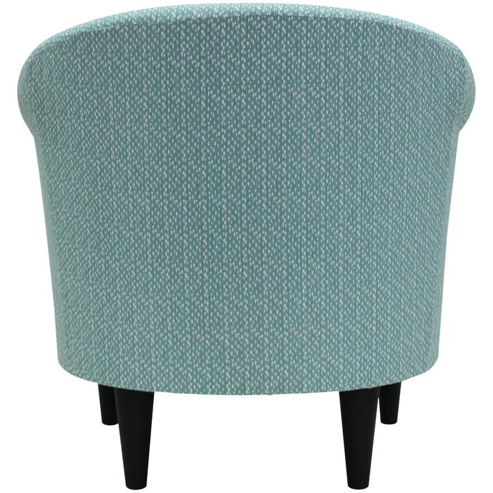 Liam 31.5" W Barrel Chair Zipcode Design™ Fabric OR Leather Type: Light Teal Blue/White Microfiber/Microsuede