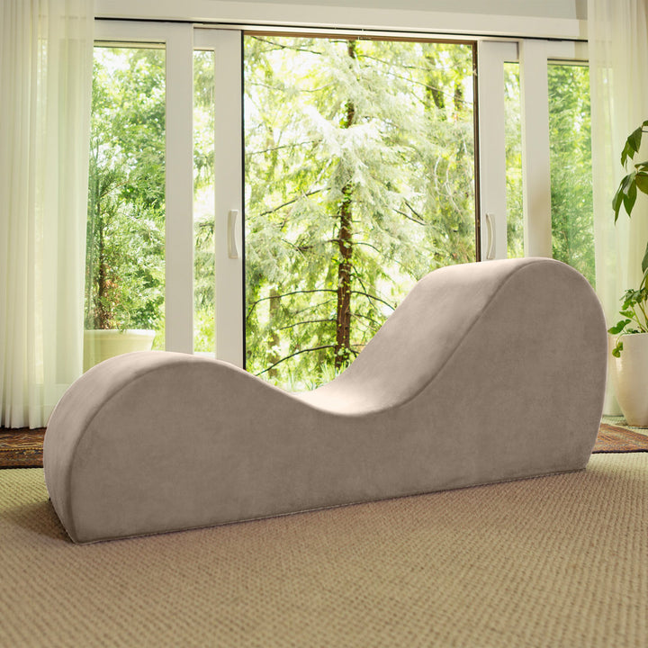Symons Sleek Chaise Lounge for Yoga - for Stretching, Relaxation, Exercise & More Latitude Run® Fabric: Beige Polyester Blend