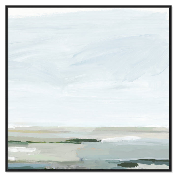 Pure Stillness - Floater Frame Painting Print on Canvas Joss & Main Size: 46.5" H x 46.5" W x 2" D Format: Black