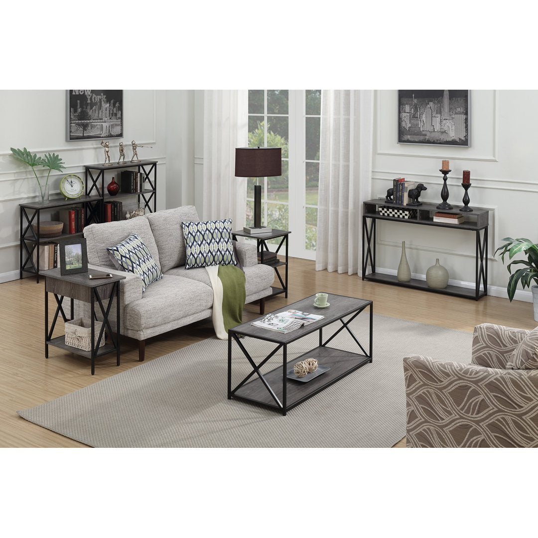 Ariyana 47.25" Console Table Lark Manor™ Top Color/Base Color: Weathered Gray Top/Black Base