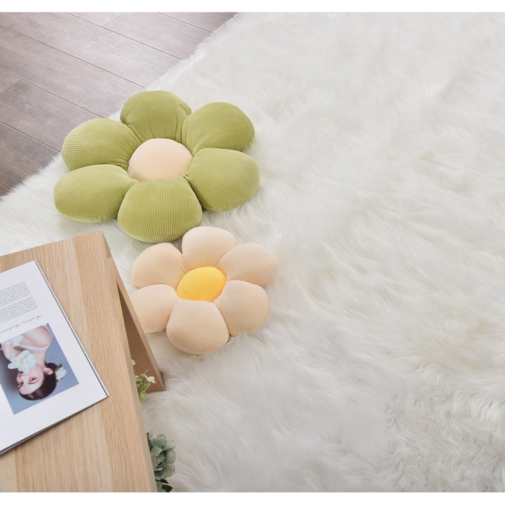 Mamduh Handmade Shag Faux Sheepskin White Rug Everly Quinn Rug Size: Runner 2' x 5'