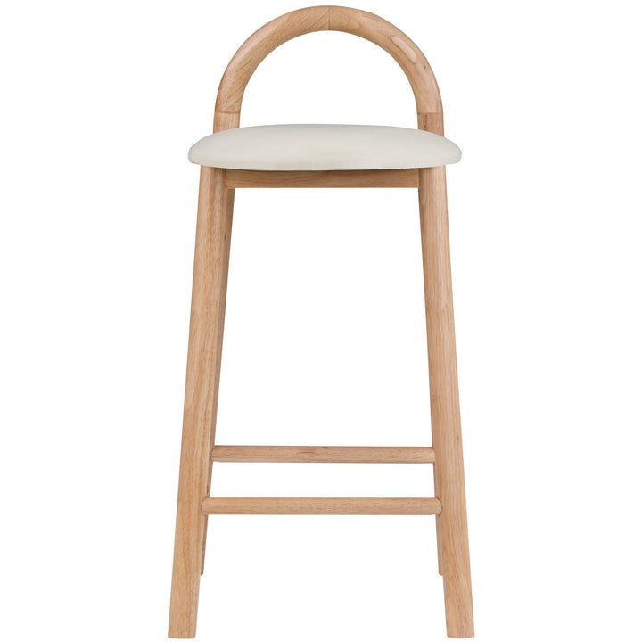 Bartolomea 27" Counter Bar Stool Latitude Run® Frame Color: Natural, Seat Color: Soft Cream Faux Leather