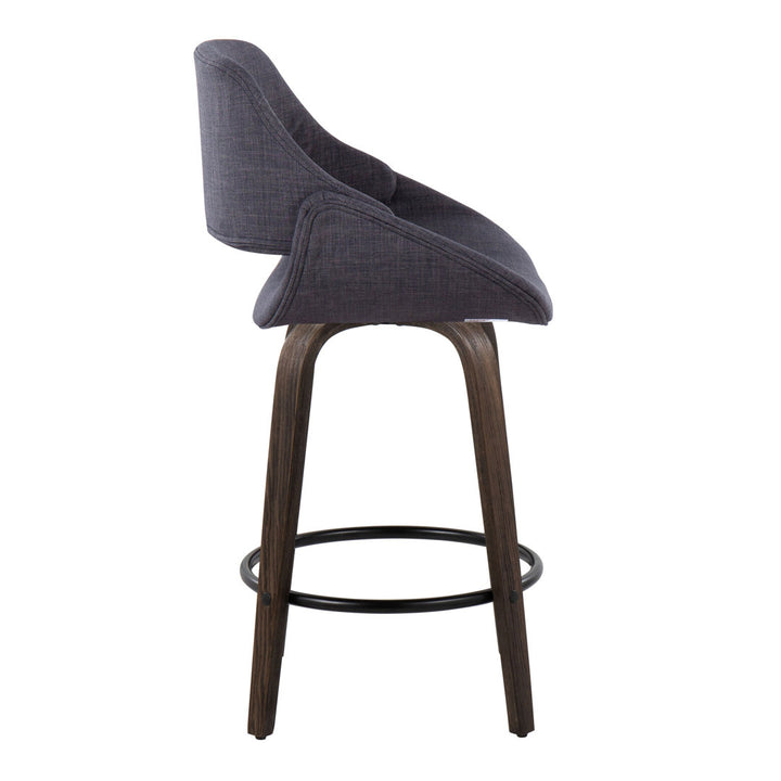 Lakyia Upholstered Bar & Counter Stool with Round Footrest George Oliver Upholstery: Charcoal, Seat Height: Counter Stool (26" Seat Height)