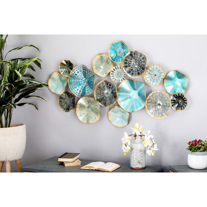 Hench Metal 3D Overlapping Discs Plate Home Wall Decor Dakota Fields