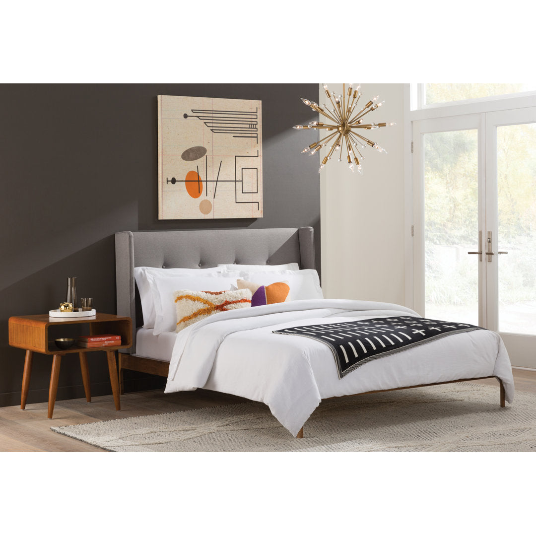 Ellerman Tufted Platform Bed Mercury Row® Color: Gray Size: Queen