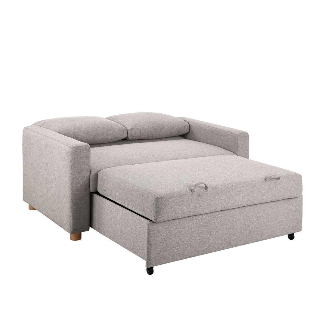 Serta Trinity Full Size Convertible Sleeper Sofa Serta Fabric: Light Gray Woven